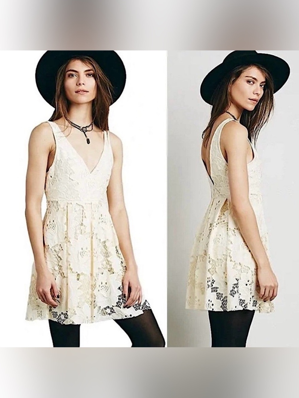 Free People "Take the Town” Lace Mini Dress